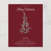 Feestive Tree Holiday - Uitnodiging voor Kerstmis (Voorkant)