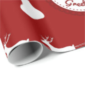 Feestive Vakantie Verfijn kerstrood-kerstpapier Cadeaupapier (Rol Hoek)