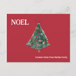 Feestive Waterverf kerstboom Briefkaart