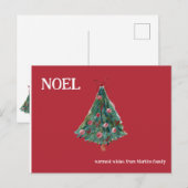 Feestive Waterverf kerstboom Briefkaart (Voorkant / Achterkant)