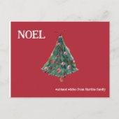 Feestive Waterverf kerstboom Briefkaart (Voorkant)