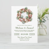 Feestive Winter Holiday Kerstfeest bruiloft Kaart (Staand voorkant)