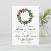 Feestive Winter Holiday Kerstmis Wreatsweddenschap Kaart (Staand voorkant)