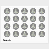 Feestive Winter Holiday Tree Party Favors Stickers (Vel)
