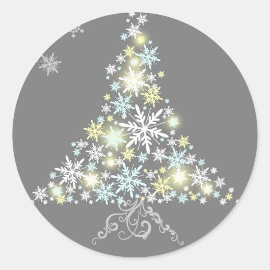Feestive Winter Holiday Tree Party Favors Stickers (Voorkant)