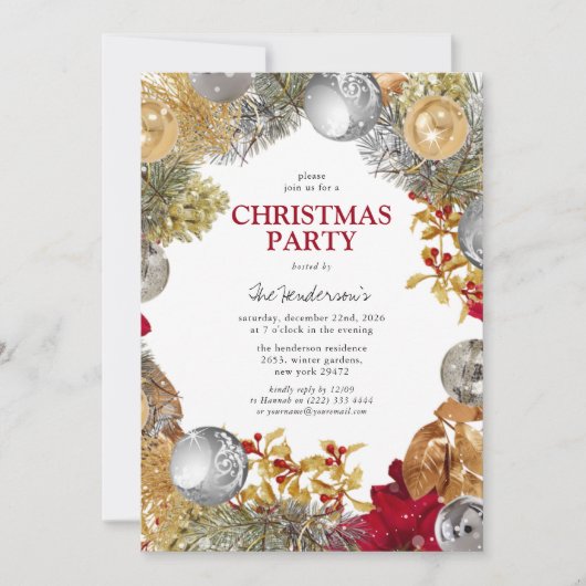 Feestive Winter Kerstfeest Kaart (Voorkant)