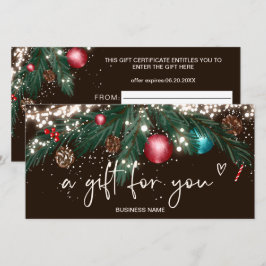 Feestive winter met logo cadeaubon brown