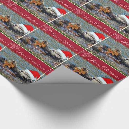 Feestive Zee Otter Holiday Wrapping Paper Cadeaupapier (Hoek)
