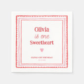 Feestje 1e verjaardag lieve schat servet (Voorkant)