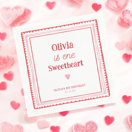 Feestje 1e verjaardag lieve schat servet