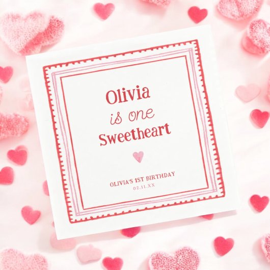 Feestje 1e verjaardag lieve schat servet