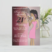 Feestje 21e verjaardag kaart (Staand voorkant)