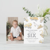 Feestje 6e verjaardag SIX Kaart (Staand voorkant)