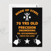 Feestje 70e verjaardag zeventiger briefkaart (Voorkant / Achterkant)