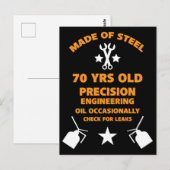 Feestje 70ste verjaardag zeventiger briefkaart (Voorkant / Achterkant)