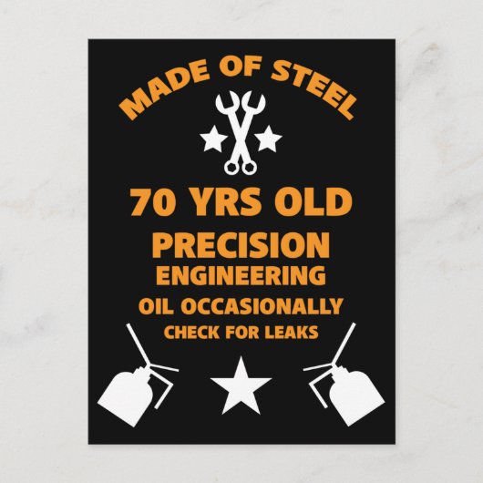 Feestje 70ste verjaardag zeventiger briefkaart (Voorkant)