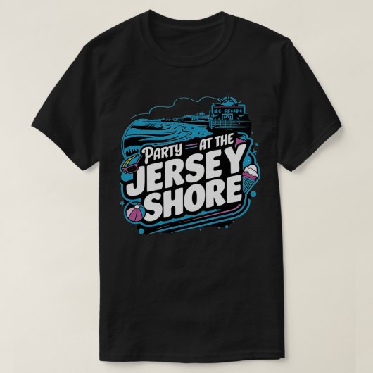 Feestje aan de Jersey Shore T-shirt (Design voorkant)
