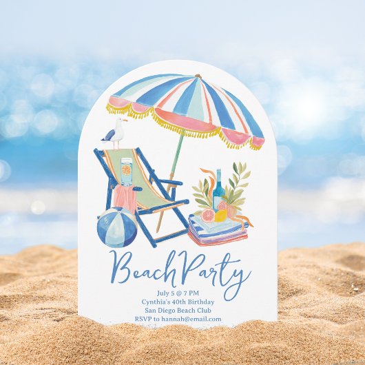 Feestje aan het strand kaart