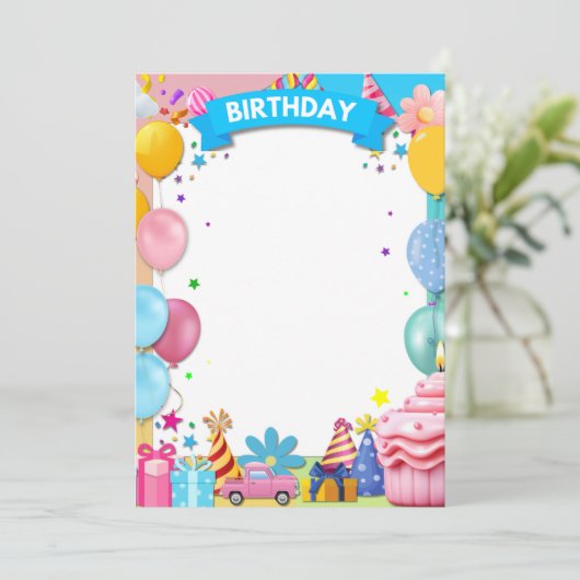 FEESTJE AANKONDIGING (Staand voorkant)