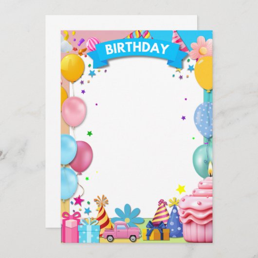 FEESTJE AANKONDIGING (Voorkant / Achterkant)