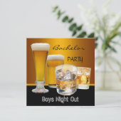 Feestje Afscheid Van Het Vrije Leven Drinken Bier Kaart (Staand voorkant)