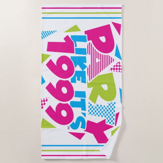 Feestje als 1999® - Handdoeken - Des 01 Green-Roze (Voorkant)