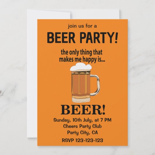 Feestje Bier Drinken Bier Kaart (Voorkant)