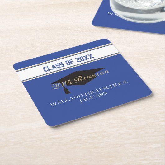 Feestje! CUSTOM Class Reunion Kartonnen Onderzetters (Schuin)