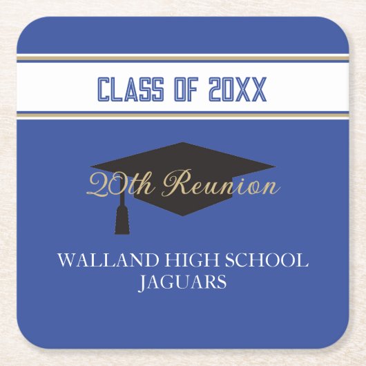 Feestje! CUSTOM Class Reunion Kartonnen Onderzetters (Voorkant)