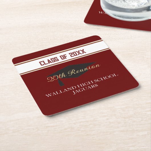 Feestje! CUSTOM Class Reunion Kartonnen Onderzetters (Schuin)