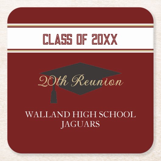 Feestje! CUSTOM Class Reunion Kartonnen Onderzetters (Voorkant)