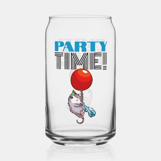 FEestje! Feest Possum Grappige Zwevende Opossum Blikvorm Glas (Achterkant)