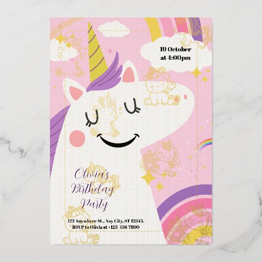 feestje folie uitnodiging (Voorkant)