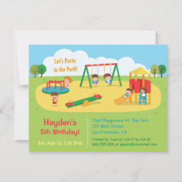 Feestje in het Park Speeltuin Kinderverjaardag Kaart