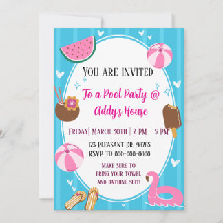 Feestje in het zwembad! Verjaardagsfeestje in het  Kaart