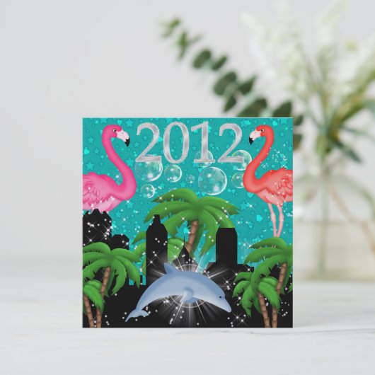 Feestje in stijl in het paradijs Schitterende lich Kaart (Staand voorkant)