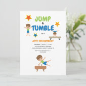 Feestje Jongen Springen & Tumblen Turnen Kaart (Staand voorkant)
