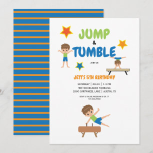 Feestje Jongen Springen & Tumblen Turnen Kaart
