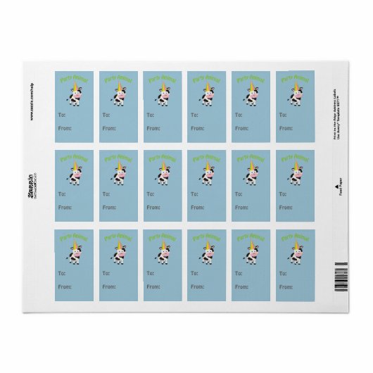 Feestje! Koe Etiket (Full Sheet)