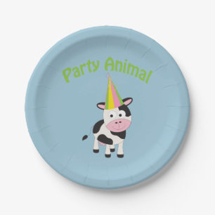 Feestje! Koe Papieren Bordje