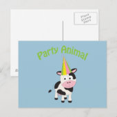Feestje! Koe Uitnodiging Briefkaart (Voorkant / Achterkant)
