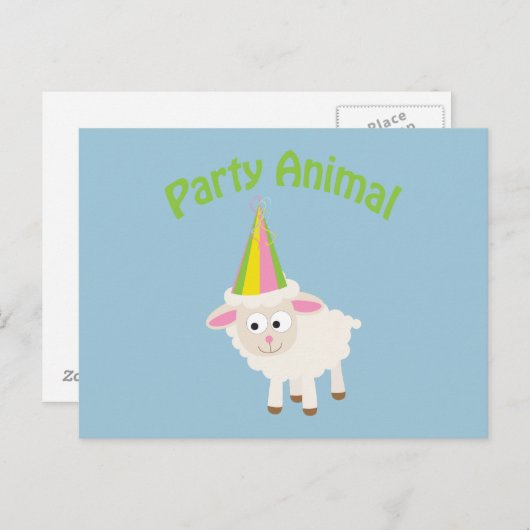Feestje! Lamb Briefkaart (Voorkant / Achterkant)