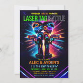 Feestje laser tag jongen verjaardag kaart (Voorkant)