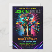 Feestje laser tag jongen verjaardag kaart (Voorkant)