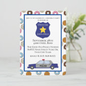 Feestje met agenten en donuts kaart (Staand voorkant)