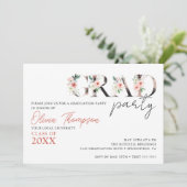 FEESTJE NA DE EXAMENS Bloemig feestje na de examen Kaart (Staand voorkant)