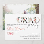 FEESTJE NA DE EXAMENS Bloemig feestje na de examen Kaart (Voorkant / Achterkant)