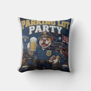 Feestje op de parkeerplaats Funny Bulldog Gameday Kussen
