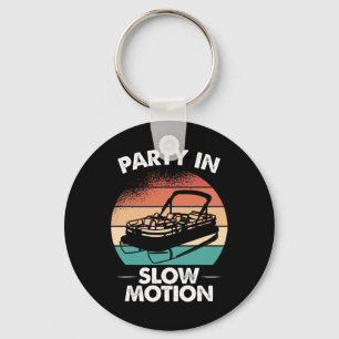 Feestje op een langzaam varende pontonboot bij zon sleutelhanger