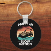 Feestje op een langzaam varende pontonboot bij zon sleutelhanger (Voorkant)